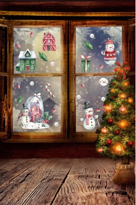 Noel Heyecanı Dekoratif Cam Stickerı